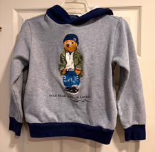 Polo Ralph Lauren Polo Bear Graphic Pullover Sweatshirt Hoodie M 10-12 pockets