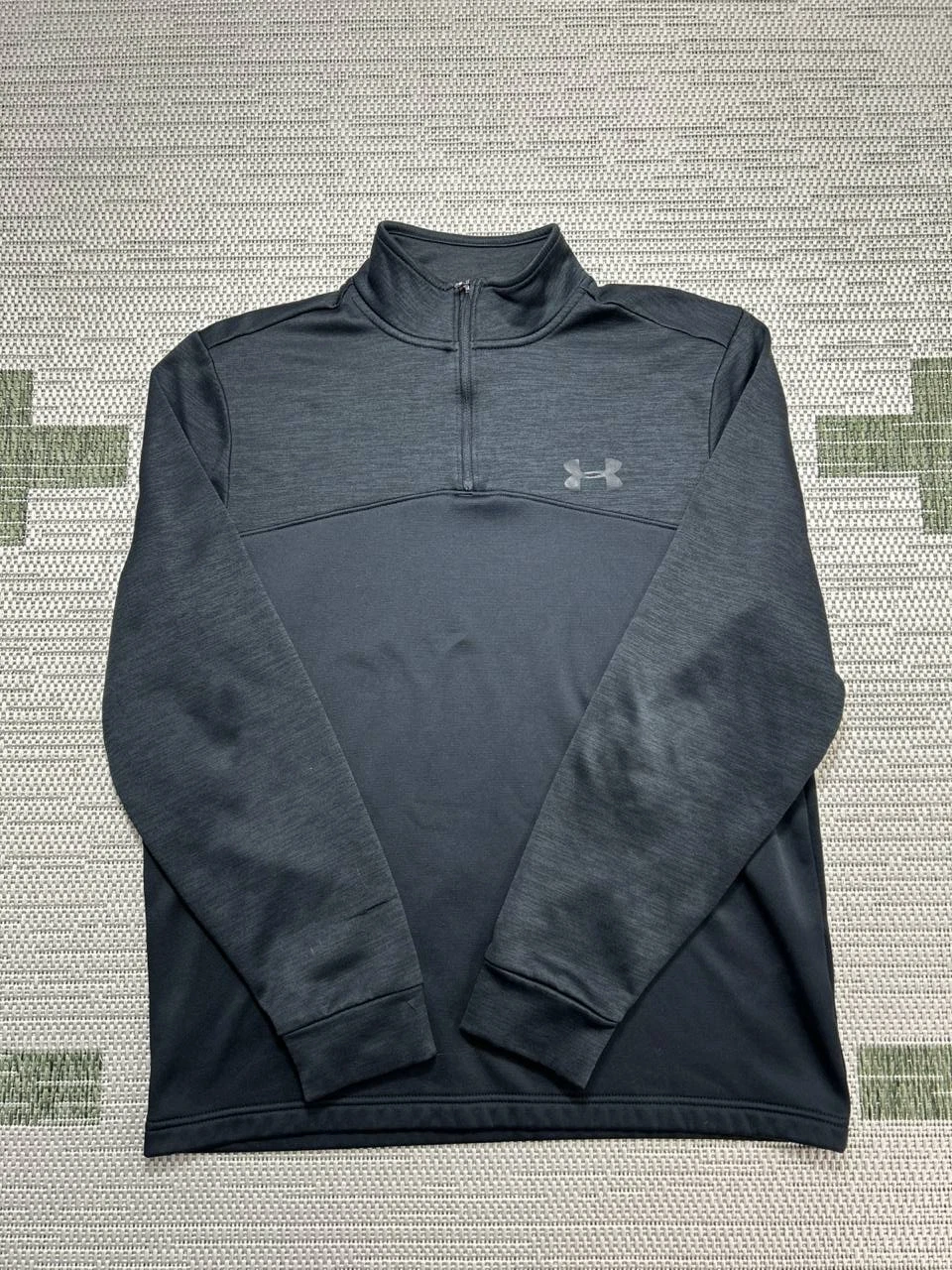 Under Armour Sweater Mens Medium Black Running Quarter Zip *