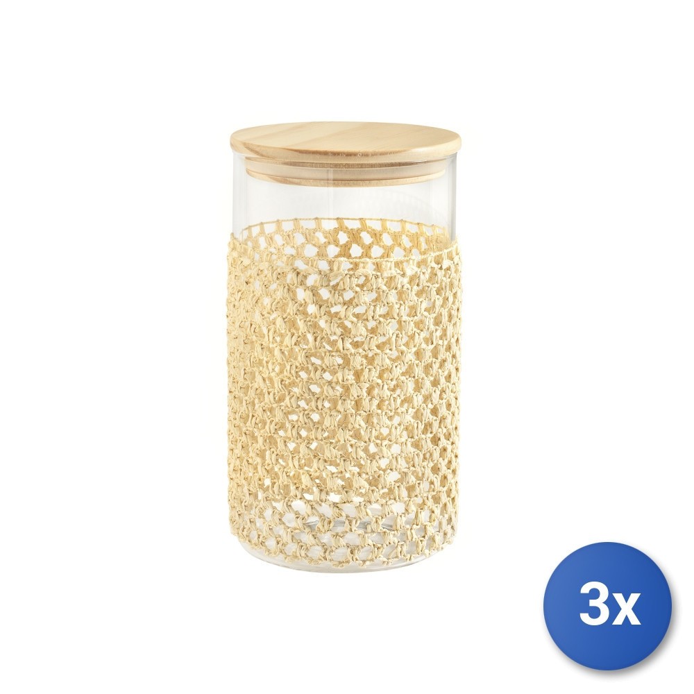 3X Transparent Borosilicate Glass Jar CC 1600