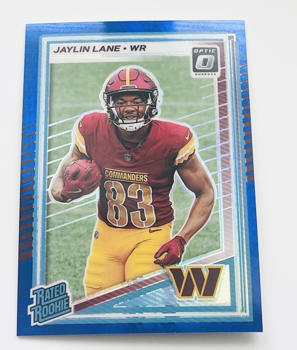2025 Panini Donruss Optic Jaylin Lane Rated Rookie Blue Hyper Prizm #249