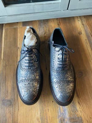 John Fluevog Administratix silver mens shoes, size 10, brand new never worn