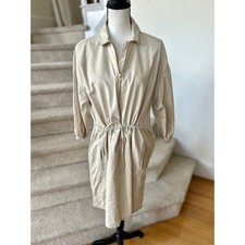 J.Crew Light Tan Cotton Adjustable Waist Utility Shift Dress