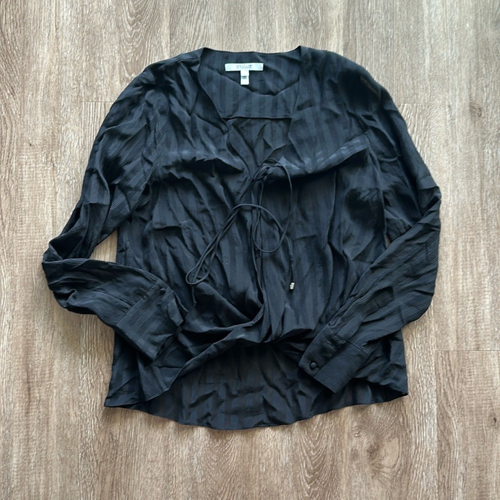 Derek Lam 10 Crosby Striped Silk Blouse 100% Pure Elegance  