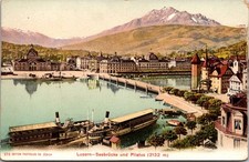 Dr Jim Stamps Postcard Luzern Seebrucke Und Pilatus Lucerne Switzerland