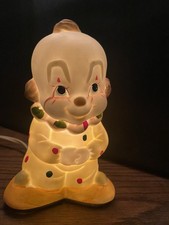 1950s Baby Sweet Face Happy Clown Nightlight Lamp Creepy Decor Taiwan Interpur