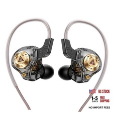 Wired Gaming Headphones IEM Earphones with 1DD  QKZ ENZO in Ear Monitor, BLACK
