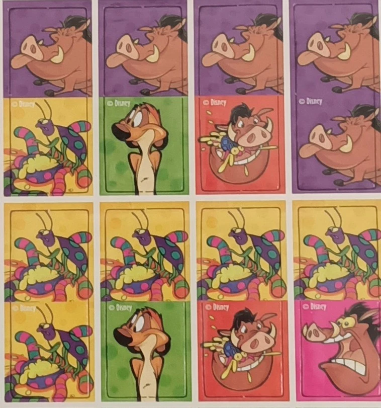 10 x McDonald’s Timon And Pumbaa Lion King Mix 'n Match Game Sheets 1997 Disney - image 2 of 4