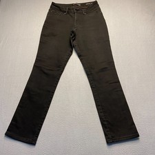 Lee Modern Series Womens Black Denim Stretch Curvy Fit Straight Leg Jeans 6 S