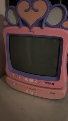 Disney MKT-1350 13'' Pink Purple CRT TV Built-in DVD Player Speakers