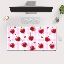 40 90cm1pc XXL Large Gaming Desk Mat-Cherry Design with Red Cherries Hearts,