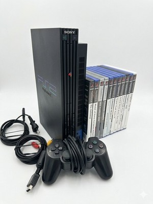 Sony PlayStation 2 FAT Konsole schwarz mit Controller inkl. 12Spiele.(SCPH39004)