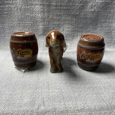 Cracker Barrel Goat And Barrels Mini Salt And Pepper Shakers Set Of 3!