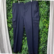 Red Kap Navy Blue Cargo Work Pants Mens 46x30 Cotton Blend Durable 3162