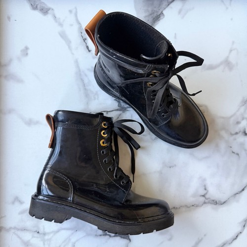 See by Chloe Florrie Black Combat Rain Boots Size 35