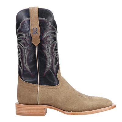 R. Watson Boots Boar Wide Embroidered Square Toe Cowboy  Mens Blue, Brown, Brown