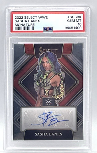 SASHA BANKS - 2022 PANINI WWE SELECT SIGNATURES AUTOGRAPH - PSA 10 GEM MINT