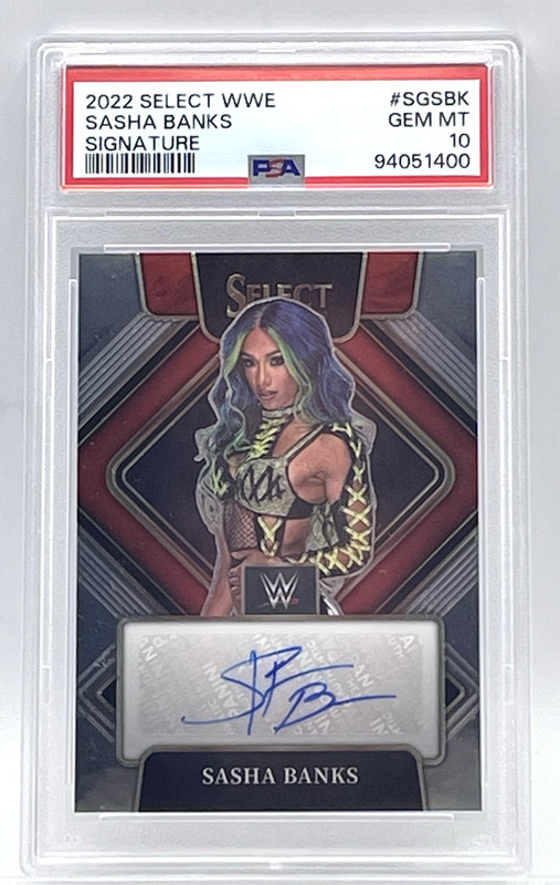 SASHA BANKS - 2022 PANINI WWE SELECT SIGNATURES AUTOGRAPH - PSA 10 GEM MINT