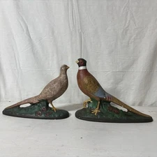 Set Of 2 Vtg Holland Mold Ceramic Hand Painted Pheasants