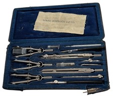 Vintage Sears Tower Drafting Tool Set With Case Made In Germany