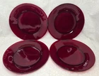 Anchor Hocking Glass ROYAL RUBY Red Round 9-inch Dinner Plate Lot Of 4