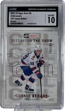 UPPER DECK CHL CONNOR BEDARD A9 DESTINATION THE SHOW BRONZE /199 CGC 10 MINT