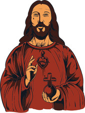 Jesus Christ Cross Religion Car Bumper Sticker Decal 4" x 5"