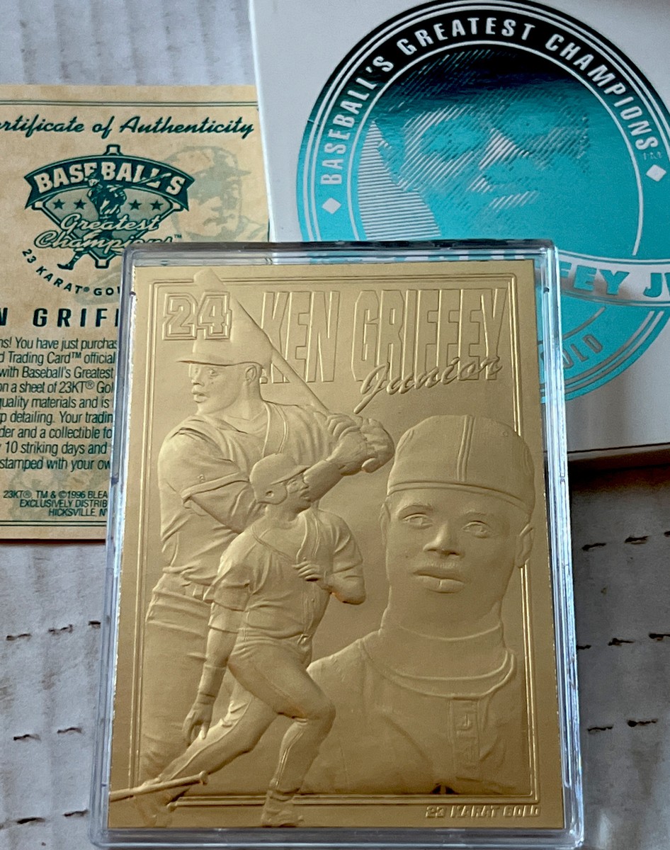 1996 KEN GRIFFEY JR BLEACHERS 23 KT KARAT GOLD CARD W/ BOX
