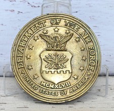 Vtg 1979 Solid Brass Department Air Force Seal USA Belt Buckle - Baron BBB