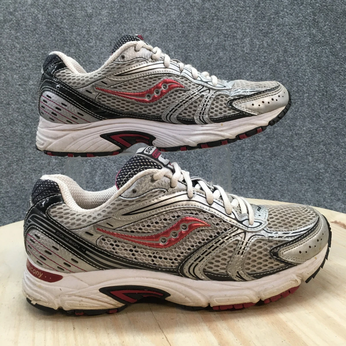 Saucony Running Shoes Womens 9.5 Gray Grid Cohesion 4 Lace Up Sneakers 15083 1