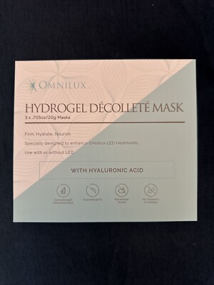 Omnilux Hydrogel Décolleté Mask with Hyaluronic Acid NEW Set of 3