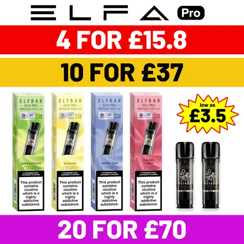 ELF Bar ELFA Pro Pods Replaceable Pre-Filled | 2ML | 2 Pack | 20MG *New Flavours