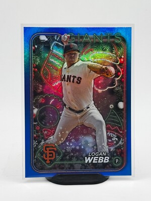 2024 Topps Holiday Logan Webb Blue Metallic Glitter #H122 San Francisco Giants