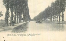 Old postcard - BELGIUM - Canal du Rhône au Rhine towards Napoleon Island
