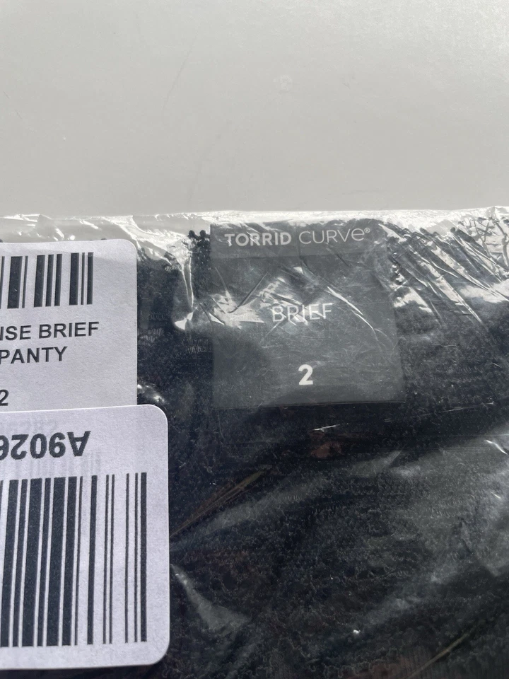 *NIP* Torrid Cotton Mid Rise Brief Lace Trim Panty Size 2 Black On Black - Image 4 of 4