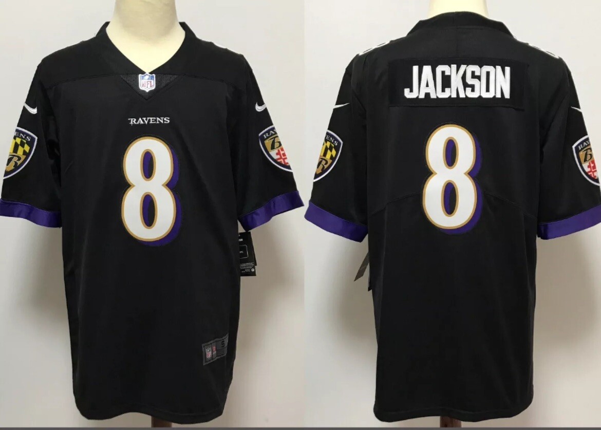 Lamar Jackson #8 -Small-Baltimore Ravens Men's Game Jersey Black NWT Stitch