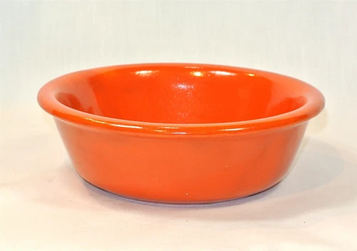 Bauer Pottery PLAINWARE Orange Pudding Dish Bowl 6 1/4 inches #2