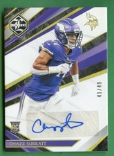 CHAZZ SURRATT 2021 LIMITED ROOKIE GOLD SPOTLIGHT AUTO /49 MINNESOTA VIKINGS UNC