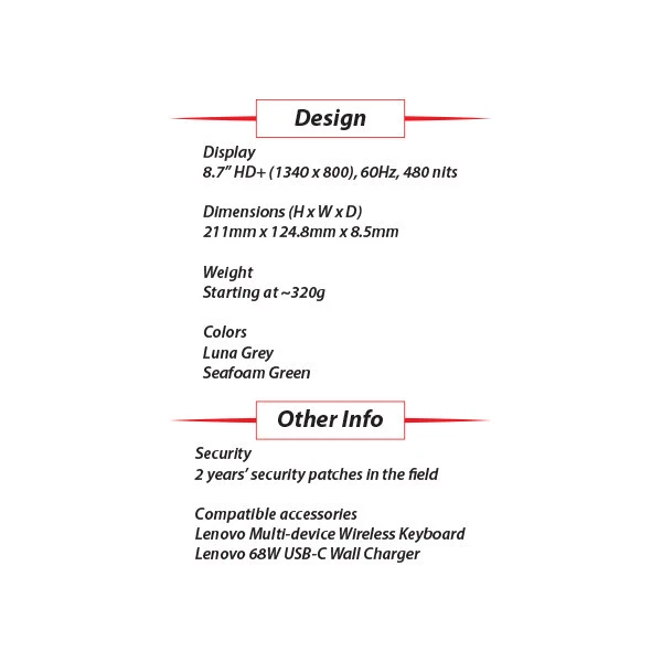 Lenovo Tab One GREEN 8.7" LTE 4GB+64GB Octa Core Android PC Tablet (Wi-Fi+4G) - Image 4 of 4