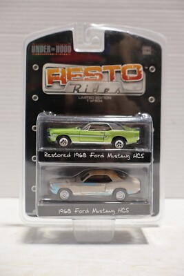 GREENLIGHT UNDER THE HOOD RESTO RIDES 1968 FORD MUSTANG HCS LE SET OF 2