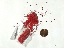 Italian Antique Micro Seed Beads- 14-15/0 Lipstick Red Opaque- 3.9 gram bags