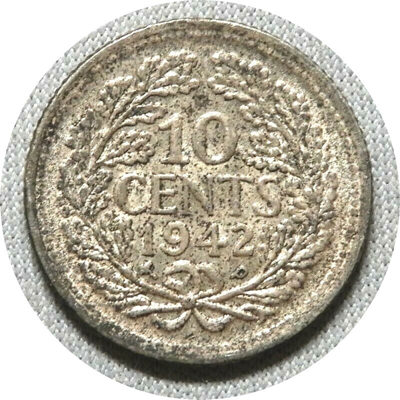 elf Surinam 10 Cents 1942 P Philadelphia World War II
