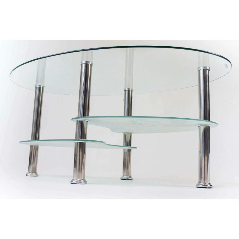 Tavolino da soggiorno in vetro temperato, ca. 90x44x55cm WILLI - Immagine 3 di 4