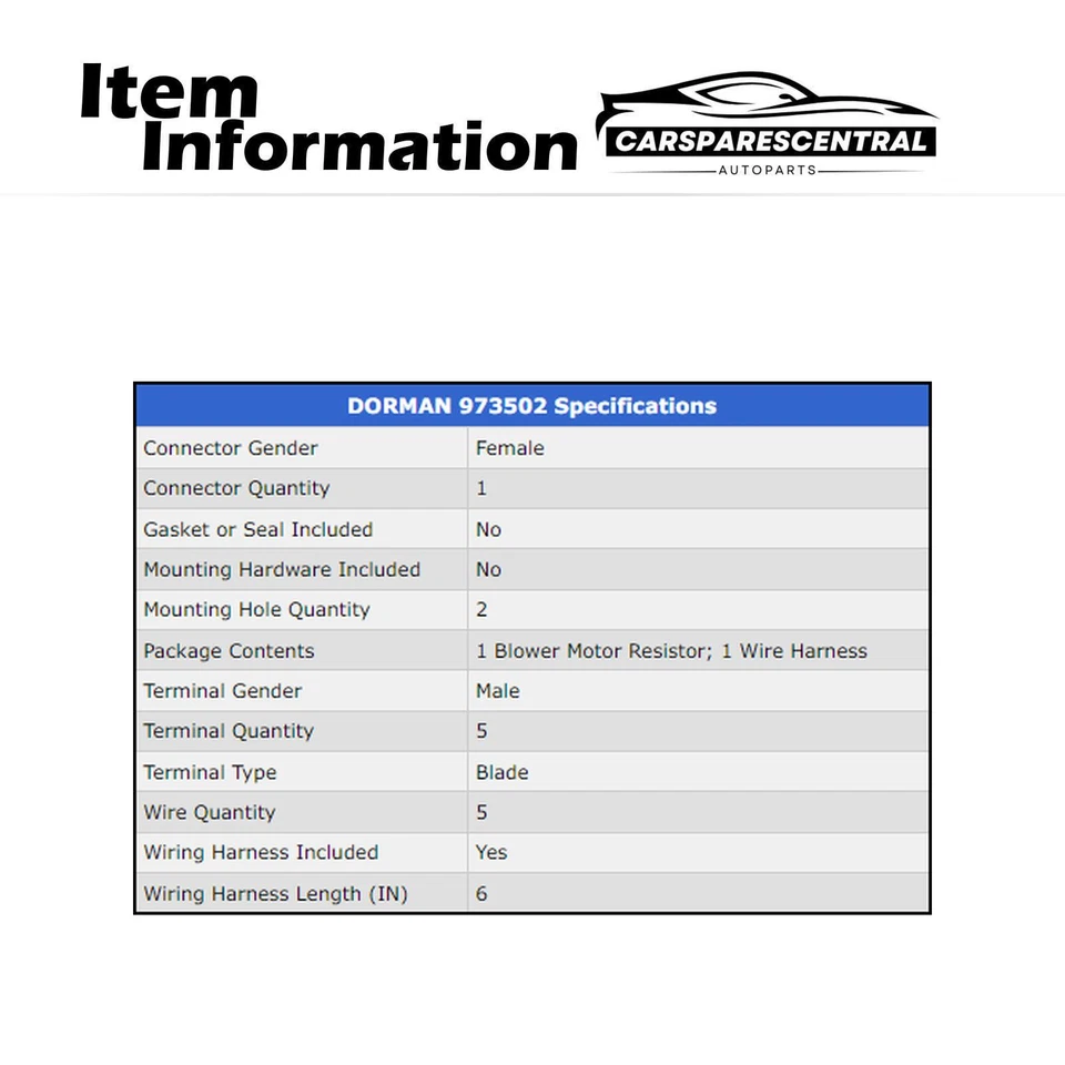 Kit de resistencia de motor soplador HVAC Dorman para Ford F-350 Super Duty 2005-2007 6,0 L Foto 4 de 4