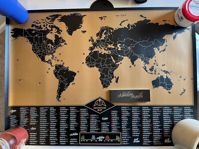 Adventure Scratch Map World Map Poster Luckies Personal Travel Log Gift