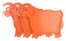Patio Products Orange Plastic Bull Snack Picnic BBQ Trays Newark NJ Lot of 3