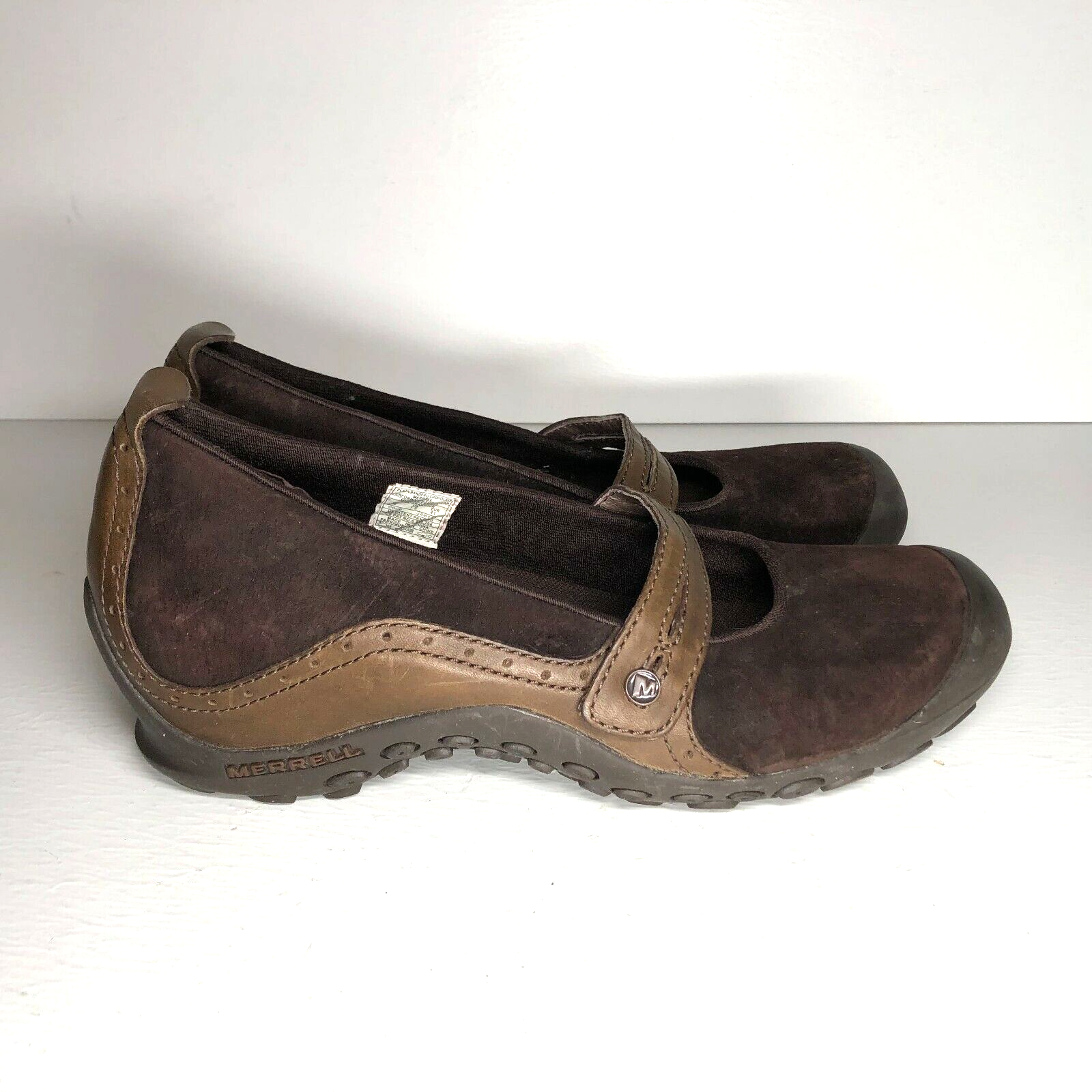 Scarpe Merrell Mary Jane donna taglia 10 plaza bandeau espresso marrone scamosciato zeppa