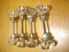 Four Pair Antique Glass Door Knobs ~ 8 sided #4234