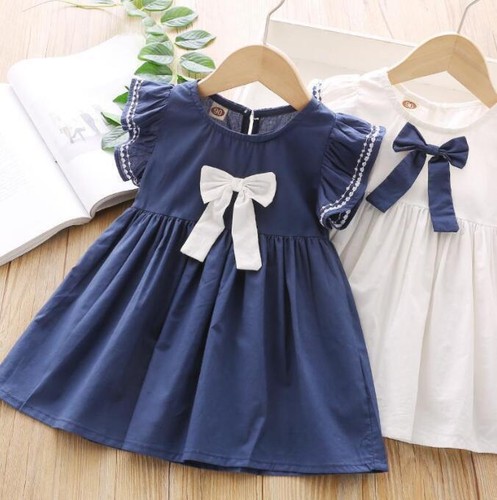 New Fashion Baby Kids Summer Solid Dress Girls strap suspender A linen Dresses - Picture 20 of 20