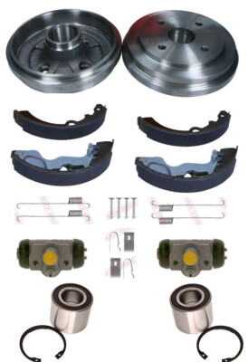 Bremstrommel Set HINTEN + Bremsbacken Radlager Zubehör für Nissan Pixo