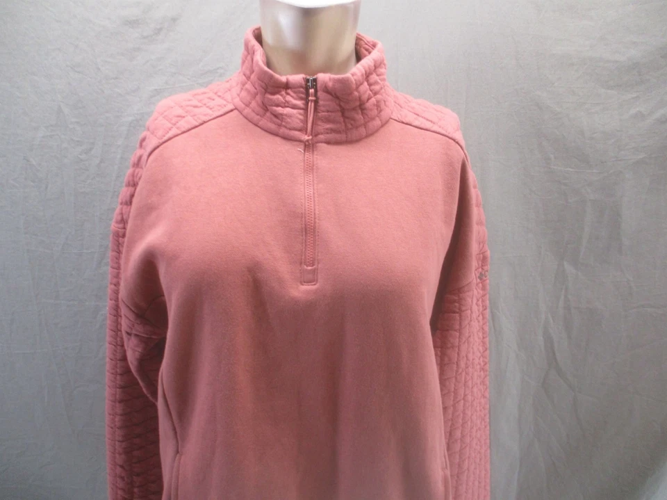 Columbia Size M Womens Cotton 1/2 Zip Stand Collar Athletic Long Pullover 652 - Image 2 of 4